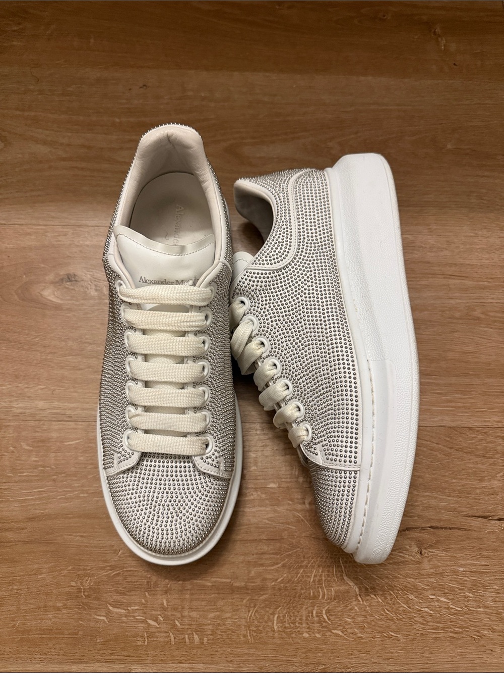 Alexander McQueen Oversized Sneaker “White Silver Studded”